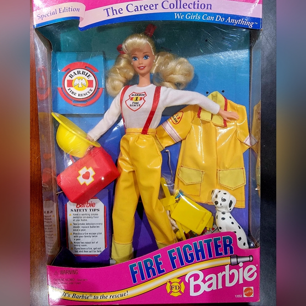Barbie Fire Fighter Doll - Yellow